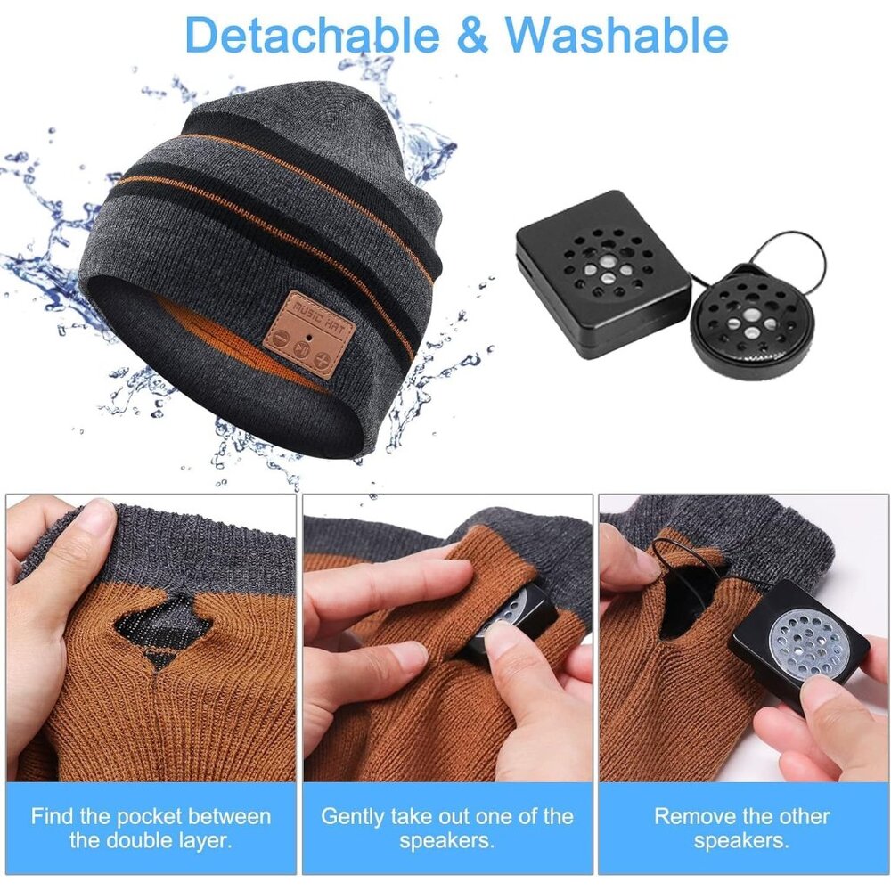 Bluetooth Beanie for Men with Built-in Stereo Hea… - image 3